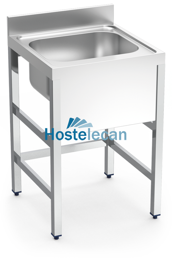 Fregadero con soporte 1C 600x600x850 mm.
