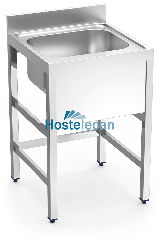 Fregadero con soporte 1C 600x600x850 mm.