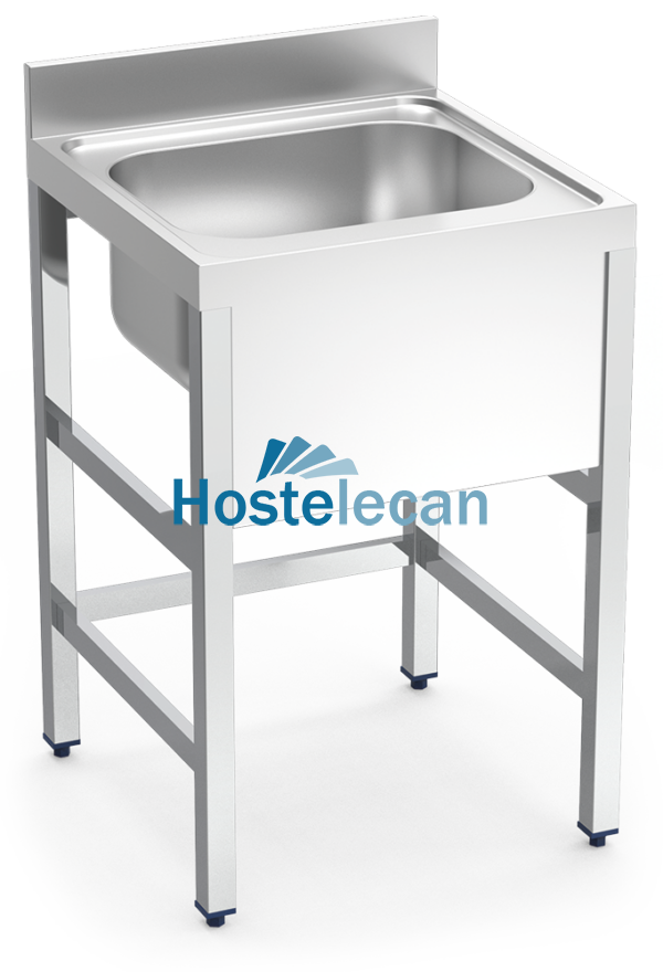 Fregadero con soporte 1C 700x600x850 mm.