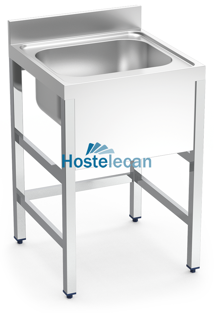 Fregadero con soporte 1C 700x600x850 mm.