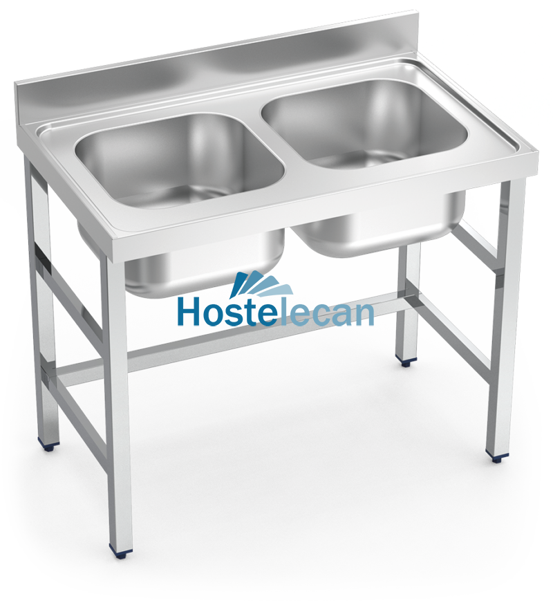 P054826.png Fregadero con soporte 2C 1400x600x850 mm.
