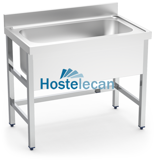 Fregadero con soporte 1C 1000x600x850 mm.