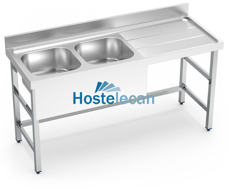 P054832.png Fregadero con soporte 2C,ED 1400x600x850 mm.