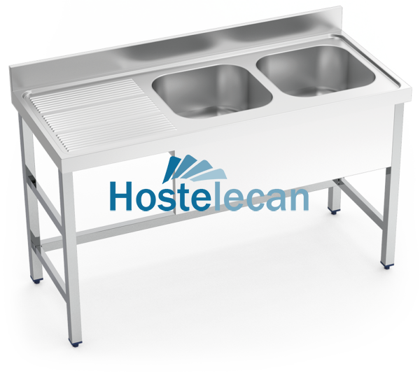 Fregadero con soporte 2C,EI 1600x600x850 mm.