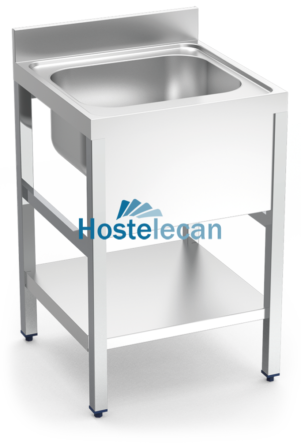 Fregadero c/soporte c/entre.1C 700x600x850 mm.