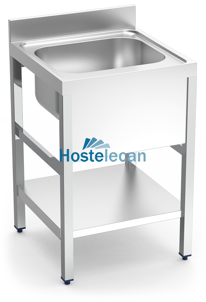 Fregadero c/soporte c/entre.1C 700x600x850 mm.