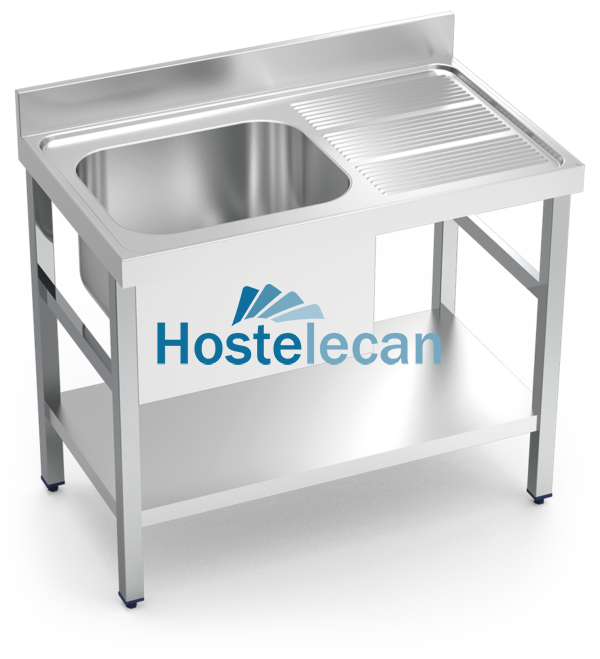 Fregadero c/soporte c/entre.1C,ED 1000x600x850 mm.