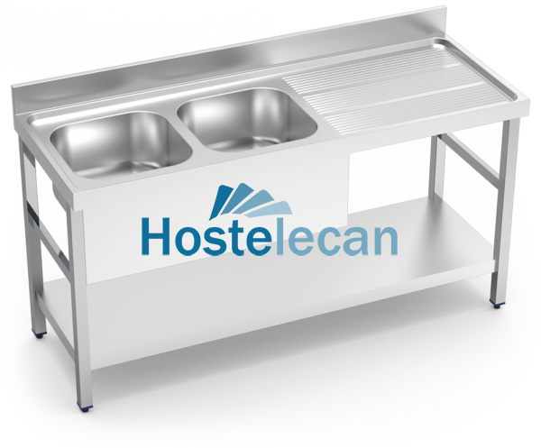 Fregadero c/soporte c/entre.2C,ED 2000x600x850 mm.