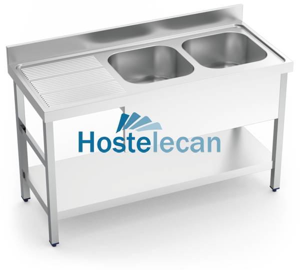 Fregadero c/soporte c/entre.2C,EI 2000x600x850 mm.