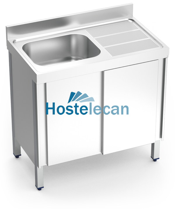 Fregadero c/ptas.correderas 1C,ED 1000x600x850 mm.