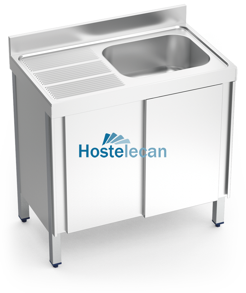 Fregadero c/ptas.correderas 1C,EI 1000x600x850 mm.