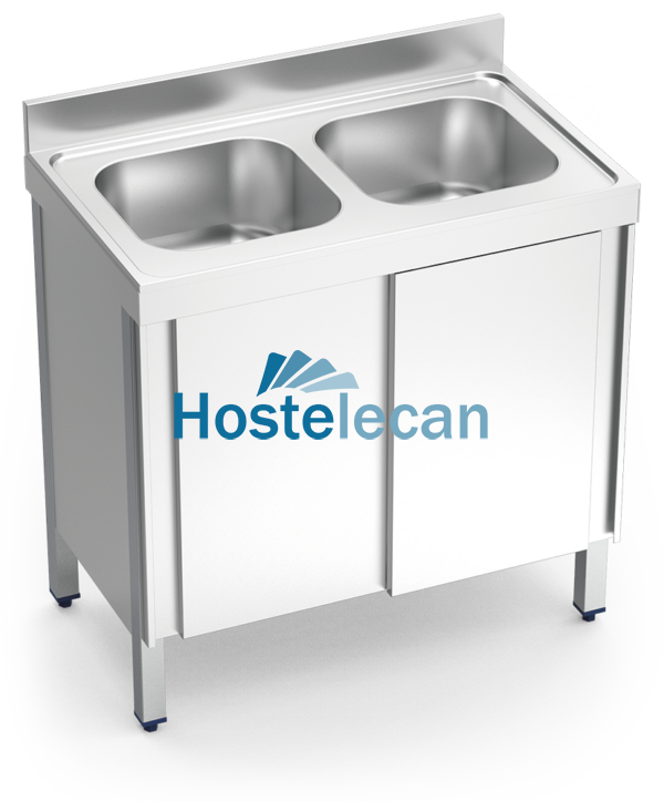 Fregadero c/ptas.correderas 2C 1000x600x850 mm.