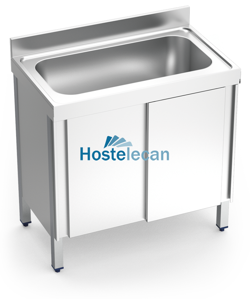 Fregadero c/ptas.correderas 1C 1000x600x850 mm.