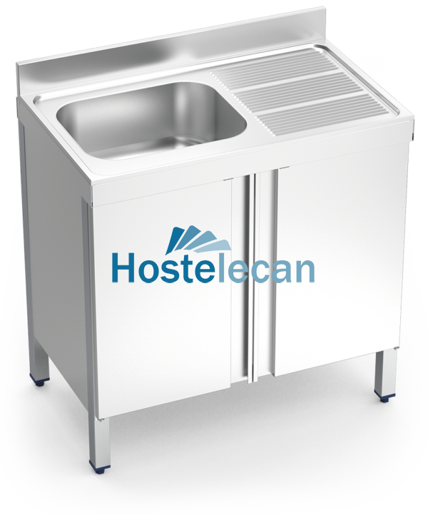 Fregadero c/ptas.abatibles 1C,ED 1200x600x850 mm.