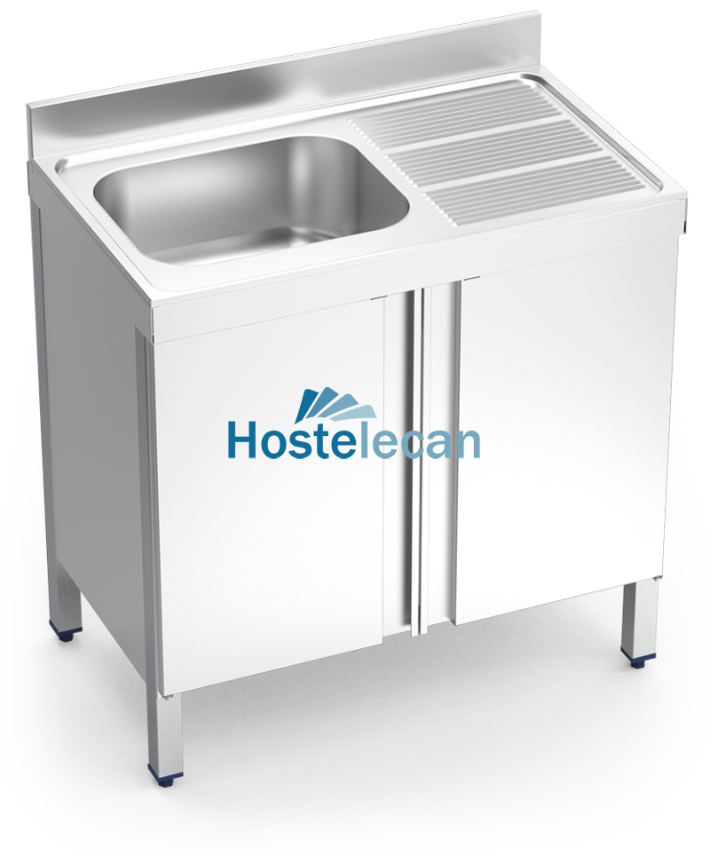 Fregadero c/ptas.abatibles 1C,ED 1000x600x850 mm.