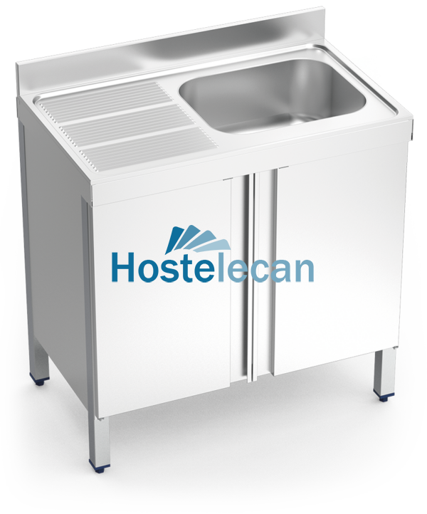 Fregadero c/ptas.abatibles 1C,EI 1000x600x850 mm.