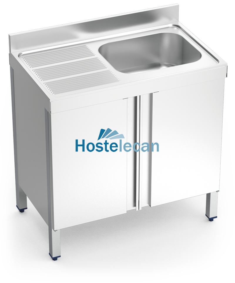 Fregadero c/ptas.abatibles 1C,EI 1000x600x850 mm.