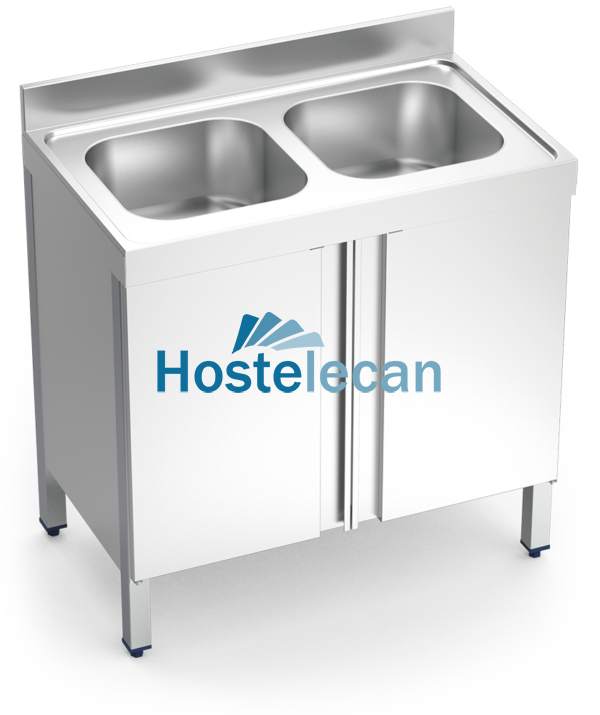 Fregadero c/ptas.abatibles 2C 1000x600x850 mm.