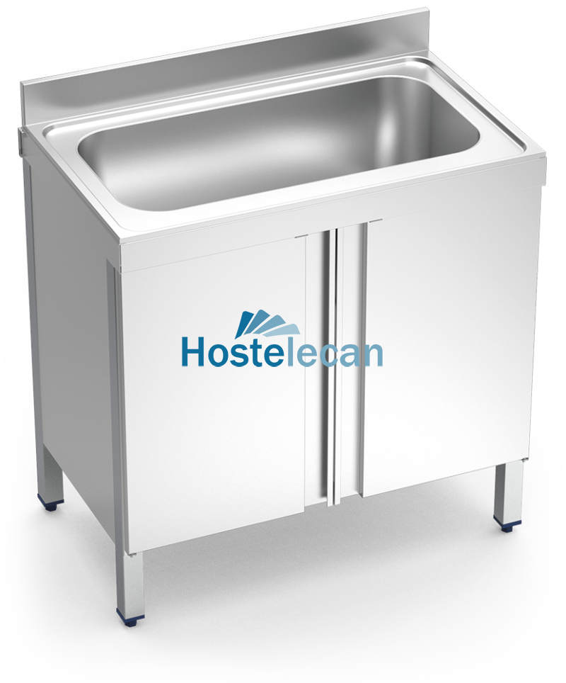 Fregadero c/ptas.abatibles 1C 1000x600x850 mm.