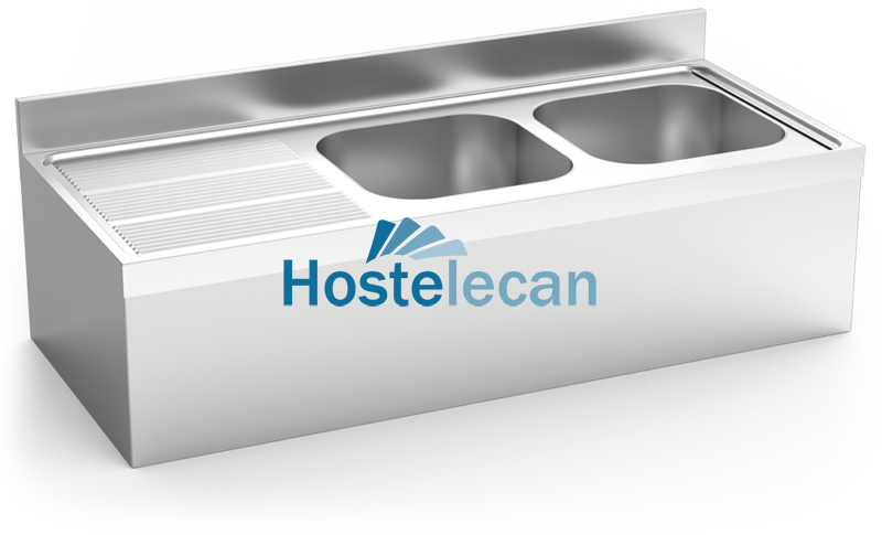 Fregadero colg.c/faldón 2C,EI 1400x700x250 mm.