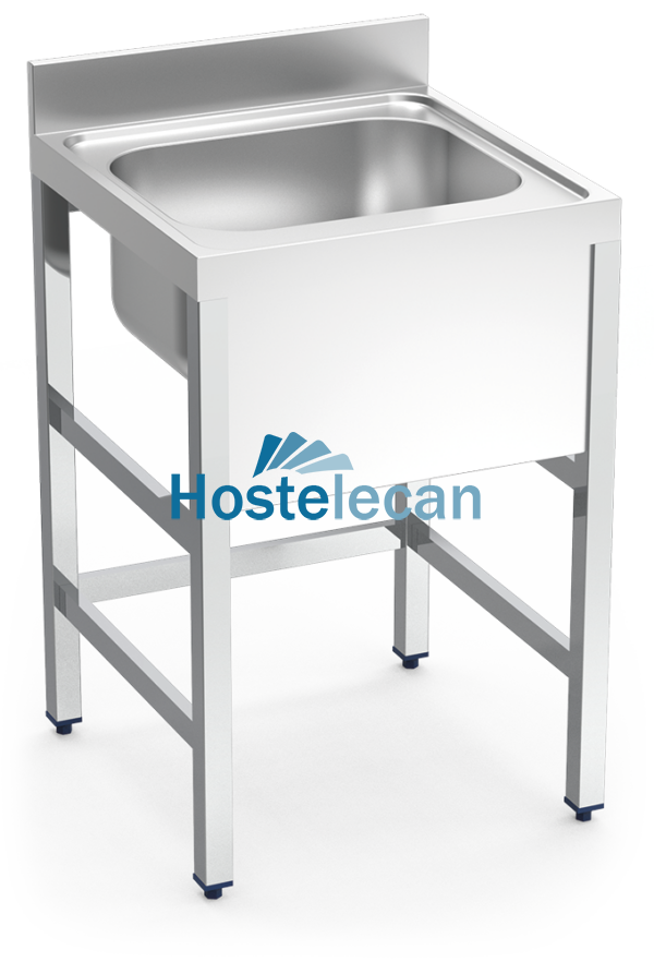Fregadero con soporte 1C 700x700x850 mm.