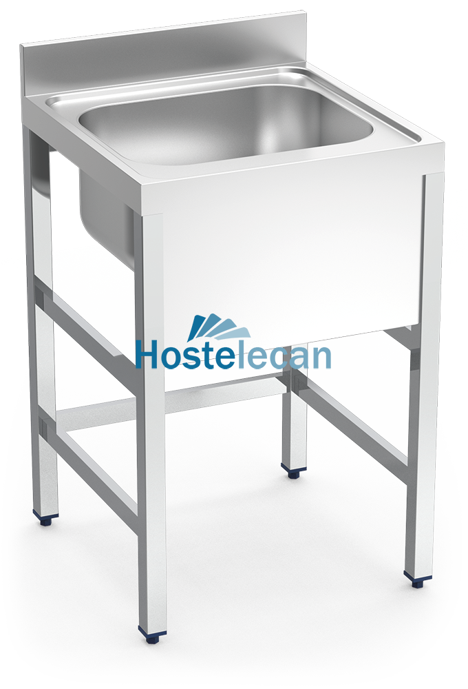 Fregadero con soporte 1C 700x700x850 mm.