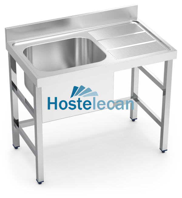 Fregadero con soporte 1C,ED 1300x700x850 mm.