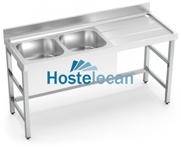 Fregadero con soporte 2C,ED 2000x700x850 mm.