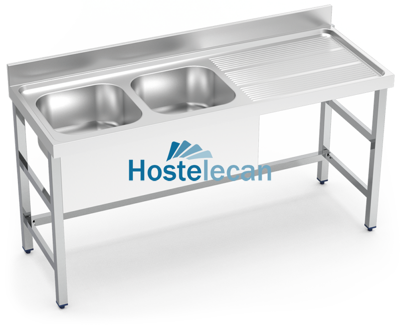 Fregadero con soporte 2C,ED 1400x700x850 mm.