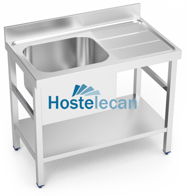 Fregadero c/soporte c/entre.1C,ED 1000x700x850 mm.