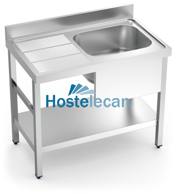 Fregadero c/soporte c/entre.1C,EI 1300x700x850 mm.