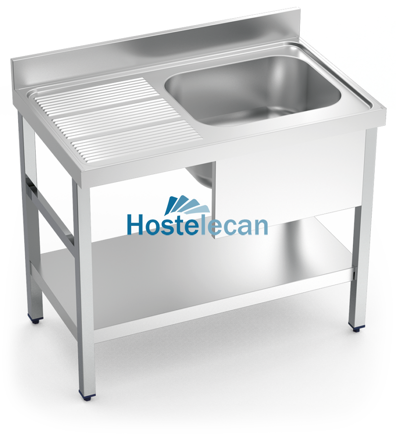 Fregadero c/soporte c/entre.1C,EI 1300x700x850 mm.