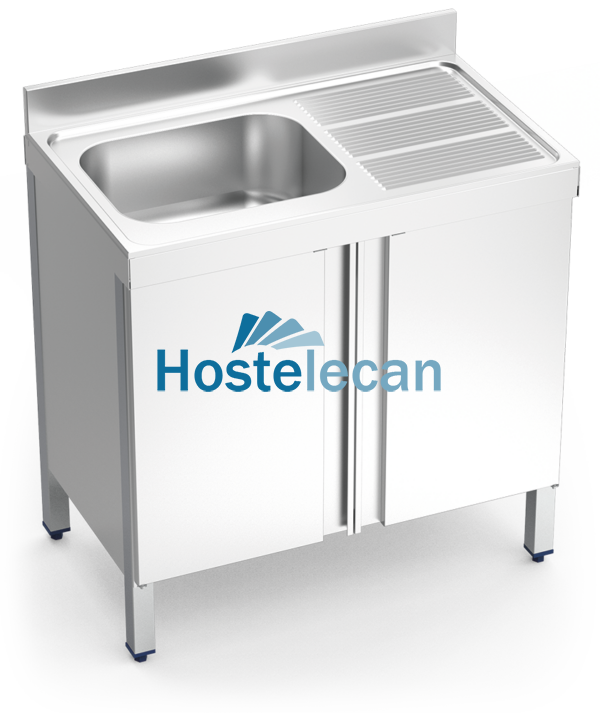 Fregadero c/ptas.abatibles 1C,ED 1000x700x850 mm.