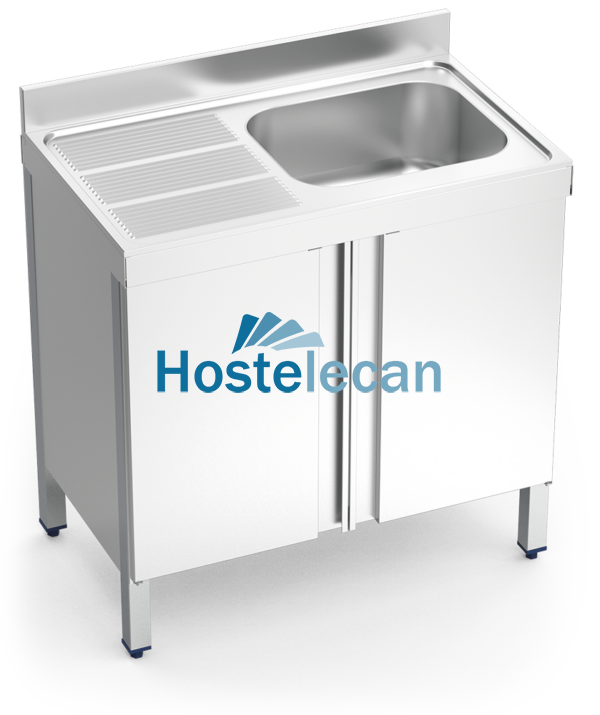 Fregadero c/ptas.abatibles 1C,EI 1000x700x850 mm.