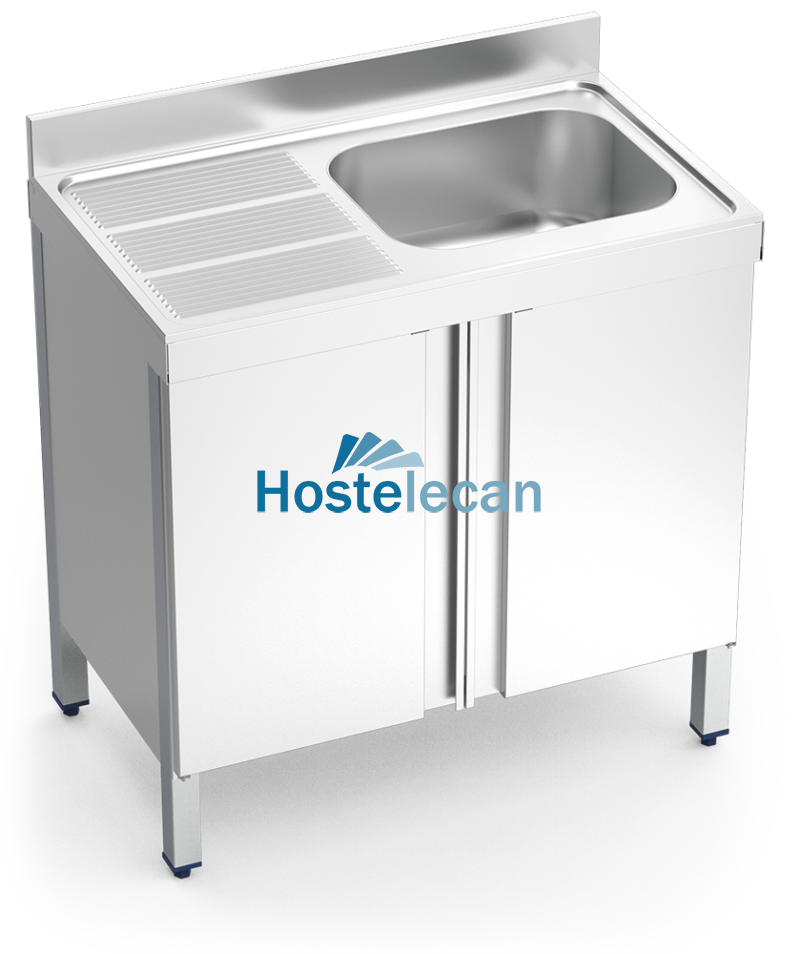 Fregadero c/ptas.abatibles 1C,EI 1000x700x850 mm.