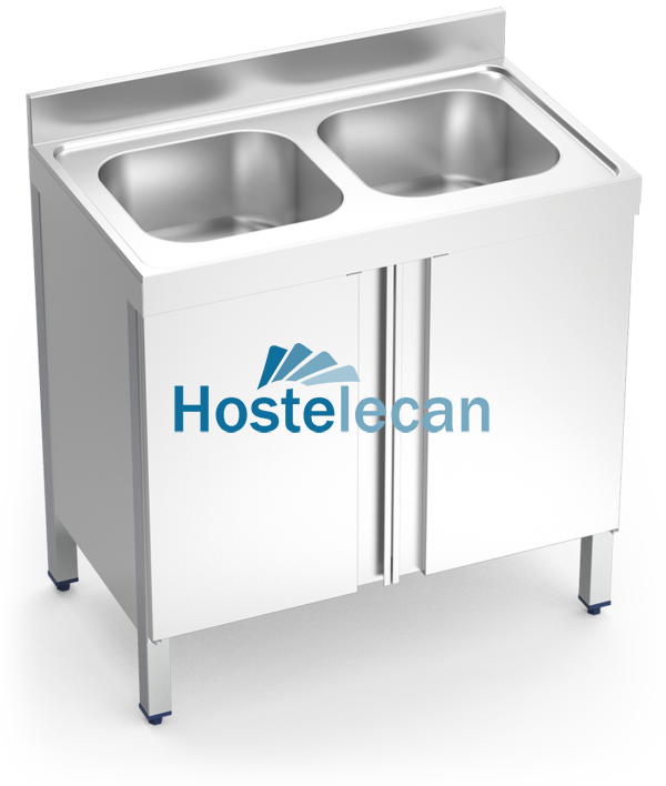 Fregadero c/ptas.abatibles 2C 1000x700x850 mm.
