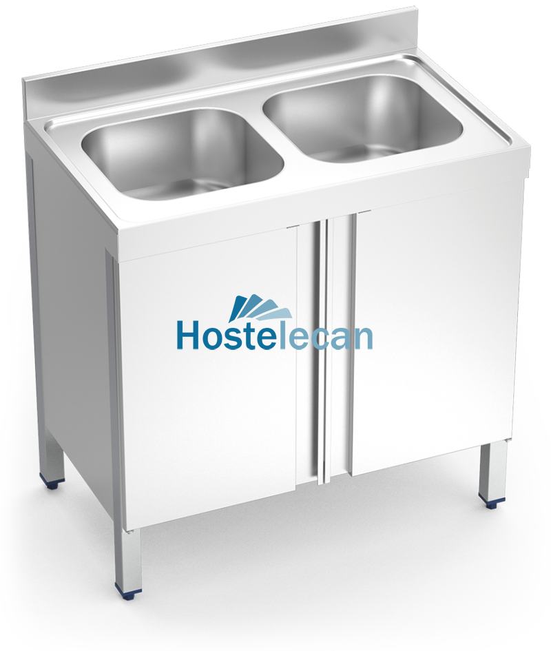 Fregadero c/ptas.abatibles 2C 1000x700x850 mm.