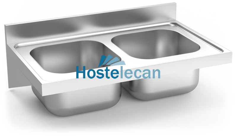 Fregadero colg. c/cartelas 2C 1200x600x325 mm.