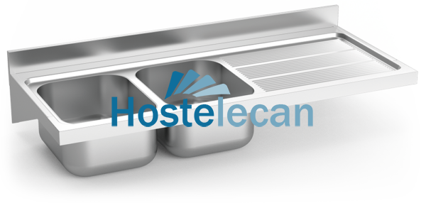 Fregadero colg. c/cartelas 2C,ED 1400x600x275 mm.