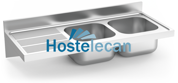 Fregadero colg. c/cartelas 2C,EI 1400x600x275 mm.