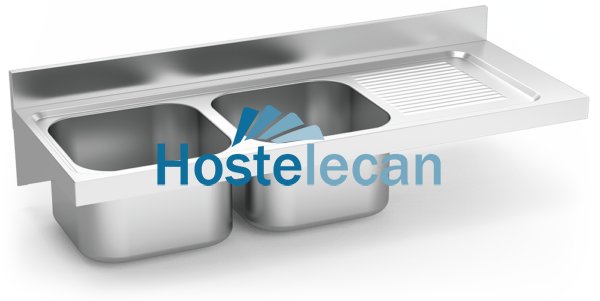 Fregadero colg. c/cartelas 2C,ED 1400x550x215 mm.