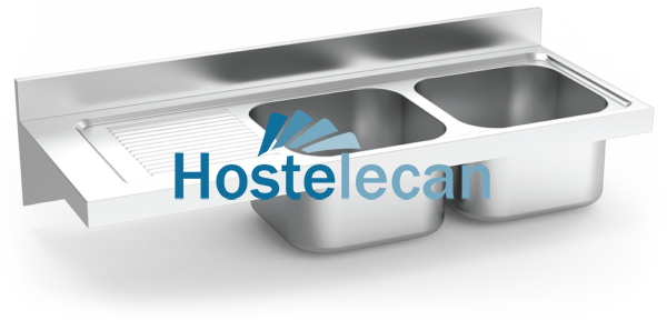 Fregadero colg. c/cartelas 2C,EI 1400x550x215 mm.