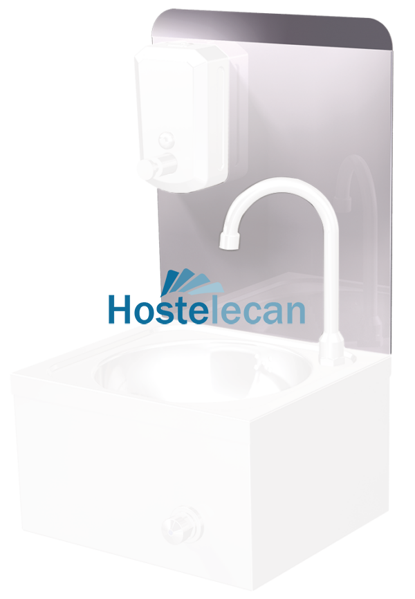 Peto postizo liso para acoplar a lavamanos de 350 mm.