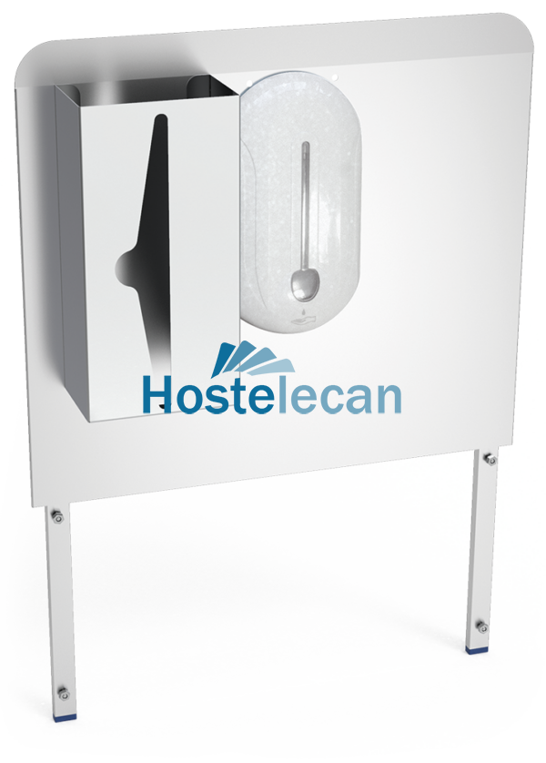 Peto postizo, dosificador de gel y dispensador de tissues para acoplar a lavamanos autónomo