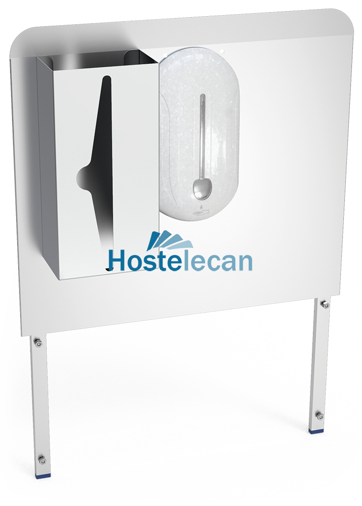 Peto postizo, dosificador de gel y dispensador de tissues para acoplar a lavamanos autónomo