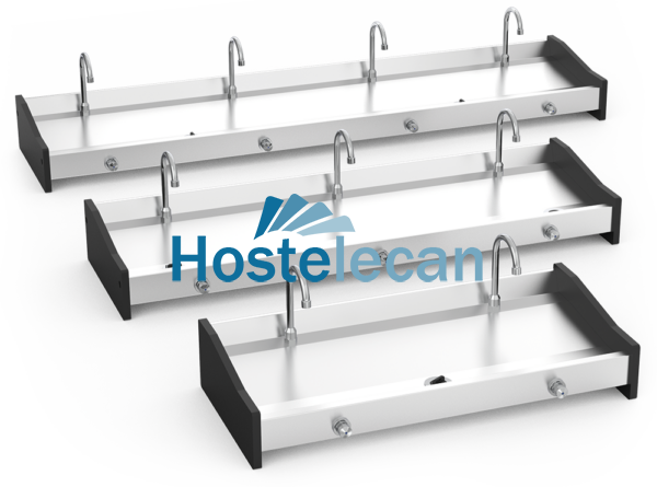 Lavamanos mural colectivo rodilla 2000x450x190 mm.