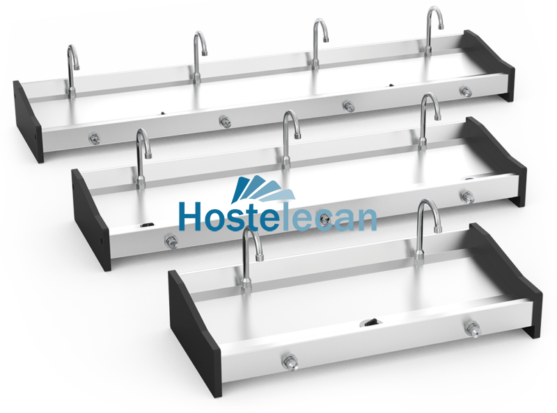 Lavamanos mural colectivo rodilla 1000x450x190 mm.