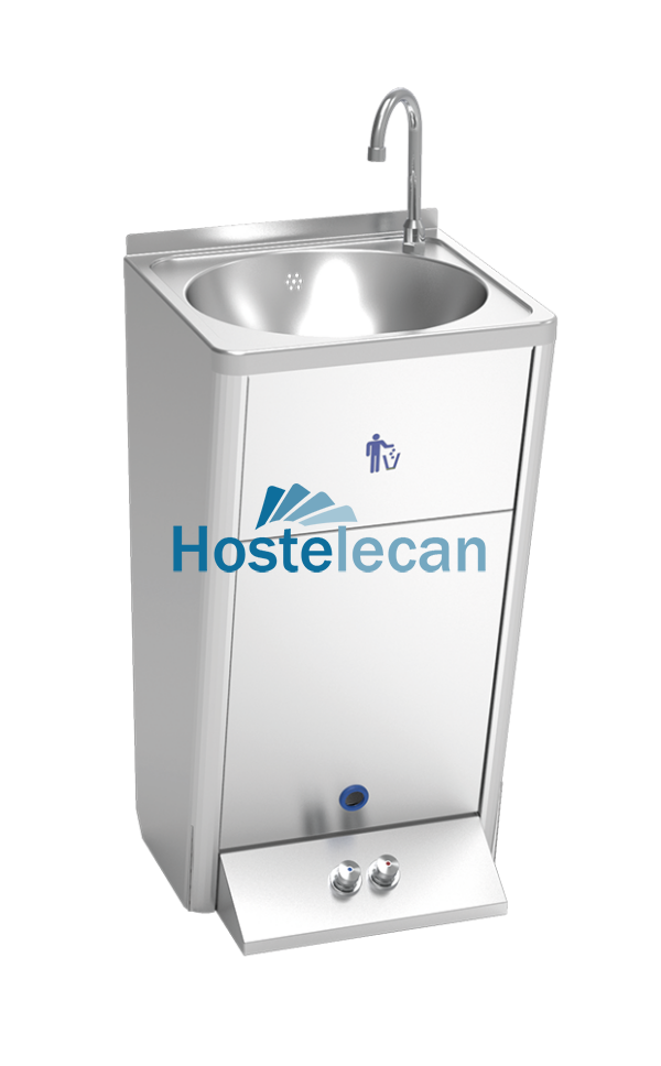 Lavamanos registrable autónomo eléctrico doble pulsador agua fría y caliente