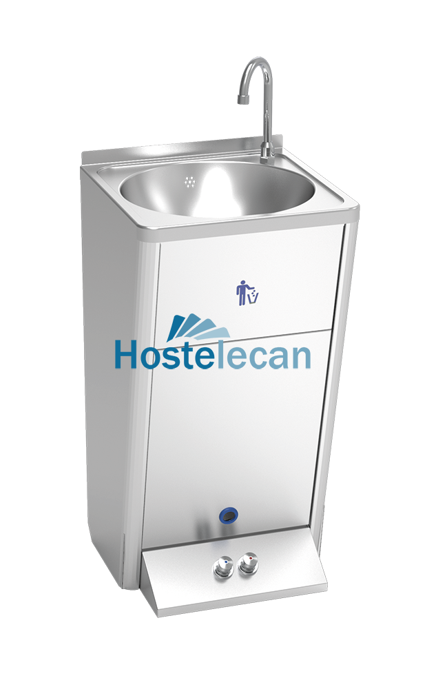 Lavamanos registrable autónomo eléctrico doble pulsador agua fría y caliente