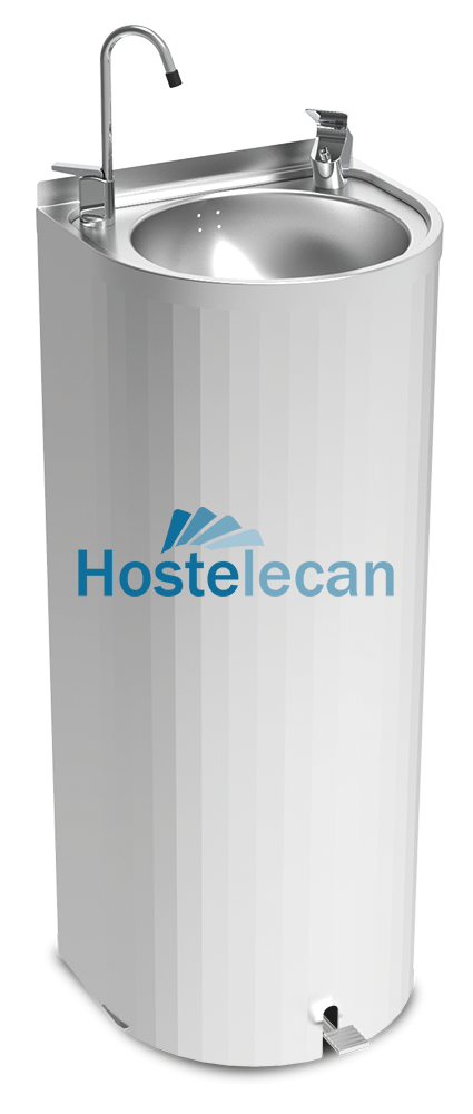 Fuente de agua de columna con pedal 350x300x850 mm.